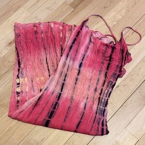 Pink and Black Tie-Dye Maxi Dress